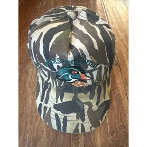 Ducks Unlimited Vintage Camo Snapback Hat Mallard Duck Tiger Stripe Dorfman Mens